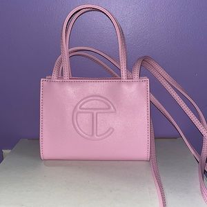 Authentic Telfar small shopping bag in Bubblegum